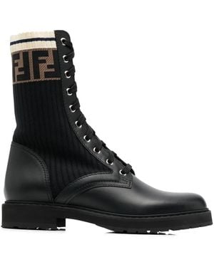 Fendi Leather Ankle Boots - Black