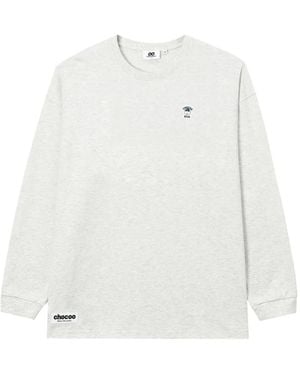 Chocoolate Logo-Embroidered Long-Sleeve T-Shirt - White