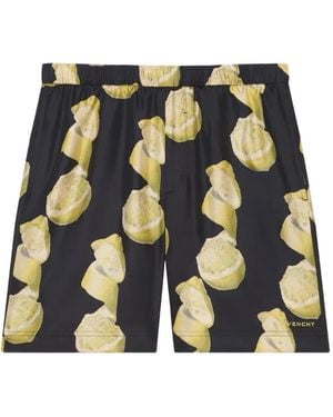Givenchy Elasticated-Waist Fruit-Print Shorts - Black
