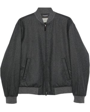 Canali Wool Zip-Up Jacket - Grey