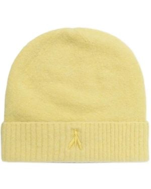 Patrizia Pepe Fly Logo-Embroidered Beanie Hat - Yellow