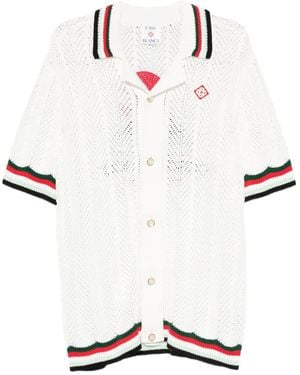 CASABLANCA Logo-embroidered shirt - Blanco