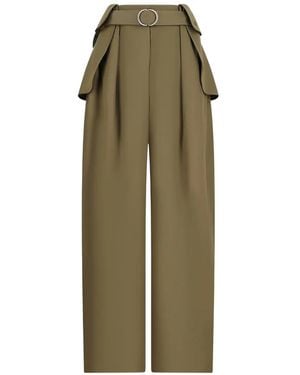 Loewe Pantalones Cargo Con Cinturón - Verde