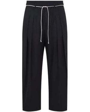 Mordecai Pleated Drawstring Trousers - Blue