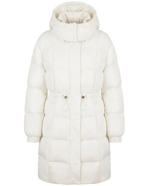 Patrizia Pepe Quilted Hooded Jacket - White
