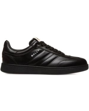 Bally Crest Ribbon-Detail Trainers - Black