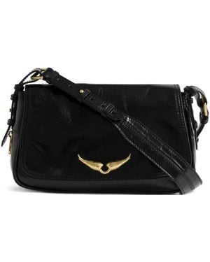 Zadig & Voltaire Wings Patent Cross Body Bag - Black