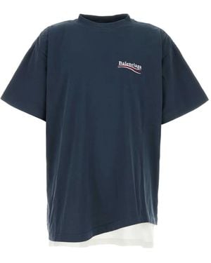 Balenciaga Layered logo T-shirt - Blau