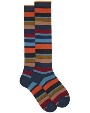 Gallo Horizontal-Stripe Socks - Blue