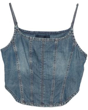 Juun.J Top Aus Denim Mit Einsätzen - Blau