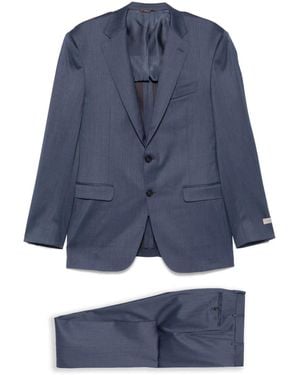 Canali Herringbone Suit - Blue