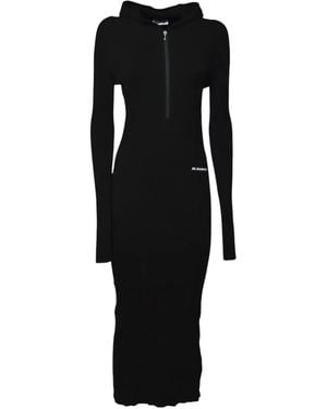 Jil Sander Ribbed-Knit Dress - Black