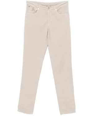 Brunello Cucinelli Corduroy Straight-Leg Trousers - White