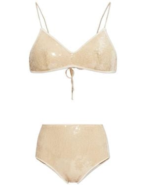 Oséree Sequin Bikini - White