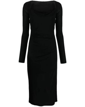 Helmut Lang Scala Open-Back Midi-Dress - Black