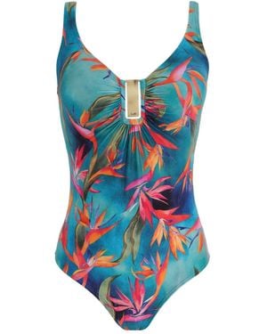 Lygia & Nanny Mirassol Tropical-Print Swimsuit - Blue