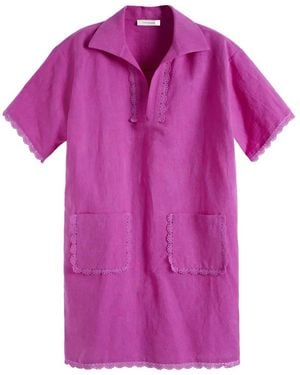 Chinti & Parker Short-Sleeve Mini Dress - Pink