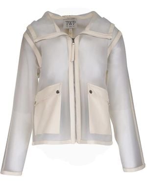 Twp Piped Hoodie Leather Jacket - White