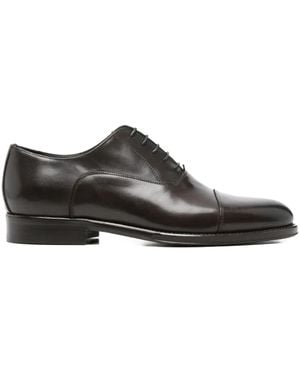 Corneliani Leather Lace-Up Oxford Shoes - Brown