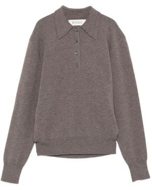 Rohe Knitted Polo-Collar Jumper - Grey