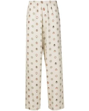 Amir Slama Graphic-Print Straight-Leg Trousers - Natural