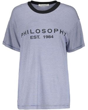 Philosophy Di Lorenzo Serafini Striped T-Shirt - Blue