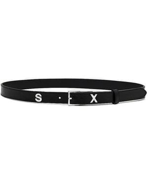 Martine Rose Letter-Plaque Leather Belt - White