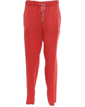 Lorena Antoniazzi Elasticated-Waistband Pockets-Detail Pants - Red