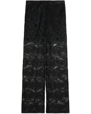 Sportmax Floral-Lace Palazzo Trousers - Black