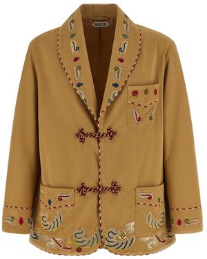 Bode 'feather Runner Smoking' Blazer - Brown