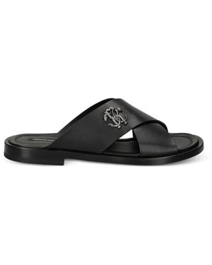Roberto Cavalli Mirror Snake Sandals - Black