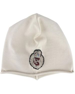 424 Logo-Embroidered Beanie - White