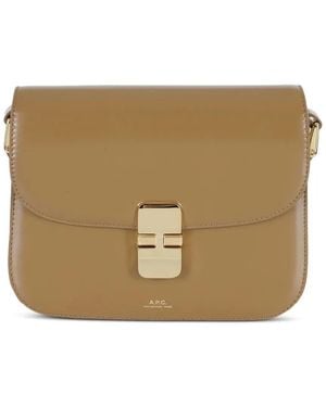 A.P.C. Grace Leather Shoulder Bag - Natural