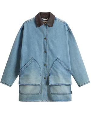 Woolrich Shirt-Collar Pocket Denim Jacket - Blue