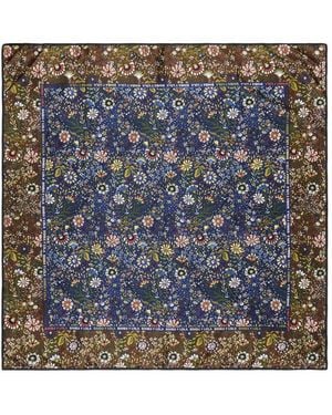 Bimba Y Lola Floral Scarf With Frame And Logos - Blue