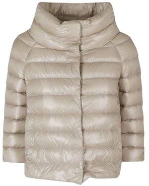 Herno Sofia Quilted High-Neck Jacket - White