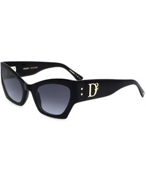 DSquared² Logo-Plaque Cat-Eye Sunglasses - Black