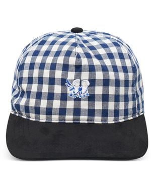 JUNTAE KIM Casquette À Carreaux Brodés - Bleu