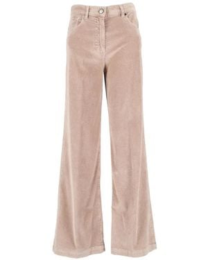Peserico Corduroy Wide-Leg Trousers - Pink