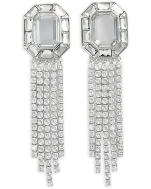 Self-Portrait Crystal Droplet Earrings - White