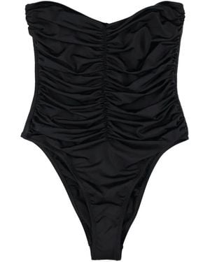 BELAMER Vivien Ruched Strapless Swimsuit - Black