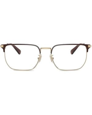 COACH Logo-Plaque Square-Frame Glasses - Metallic