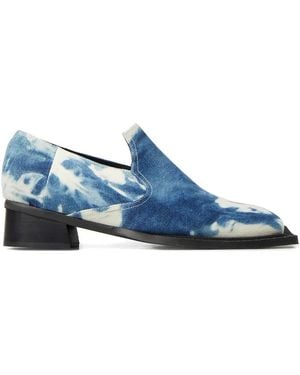 Ninamounah Tie-Dye Square-Toe Loafers - Blue