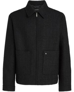 KARL LAGERFELD Bouclé Zip-Up Jacket - Black
