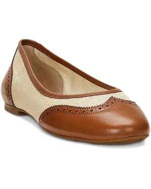 Ralph Lauren Leather Woven Pumps - Brown