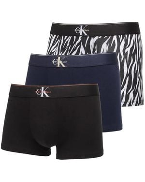Calvin Klein Logo-Waistband Boxers (Set Of Three) - Blue