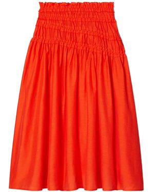 Tory Burch Shirred-Detail Midi Skirt