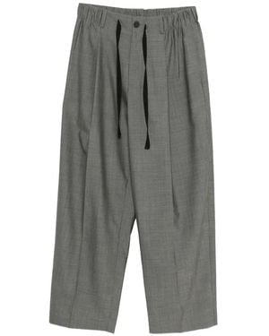 Studio Nicholson Noam Drawstring Cropped Trousers - Grey