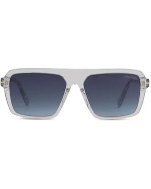 Tom Ford Geometric-Frame Sunglasses - Blue