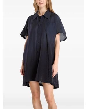 Y-3 Short-Sleeve Dip-Dye Utility Overshirt - Blue